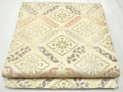 平和屋着物●六通柄袋帯　菱花文　金糸　やまと誂製　正絹　逸品　CABC5536hy