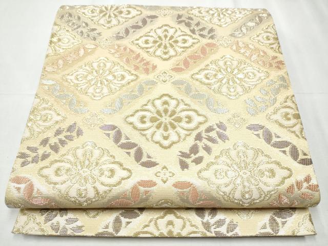 平和屋着物●六通柄袋帯　菱花文　金糸　やまと誂製　正絹　逸品　CABC5536hy
