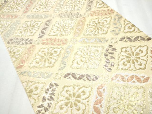 平和屋着物●六通柄袋帯　菱花文　金糸　やまと誂製　正絹　逸品　CABC5536hy
