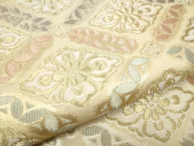 平和屋着物●六通柄袋帯　菱花文　金糸　やまと誂製　正絹　逸品　CABC5536hy