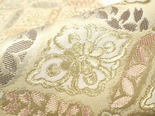 平和屋着物●六通柄袋帯　菱花文　金糸　やまと誂製　正絹　逸品　CABC5536hy