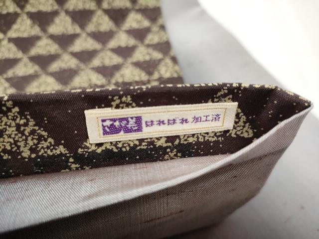 平和屋着物●両面 全通柄袋帯 紬地 鱗文様 金糸 さが美扱い 正絹 逸品 CABC5543hy