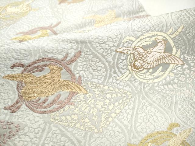 平和屋着物●六通柄袋帯 唐織 吉祥文様 宝雲立涌雪の丸 金糸 正絹 逸品 CABC5544hy