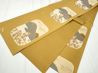 平和屋着物●六通柄袋帯 大原女 金糸 正絹 逸品 CABC5555hy