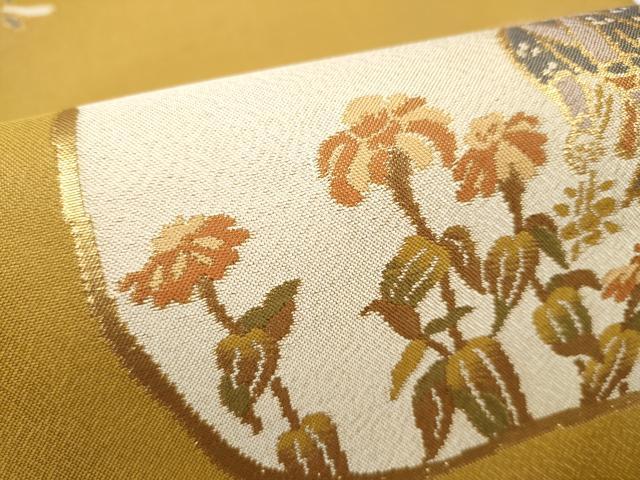 平和屋着物●六通柄袋帯 大原女 金糸 正絹 逸品 CABC5555hy