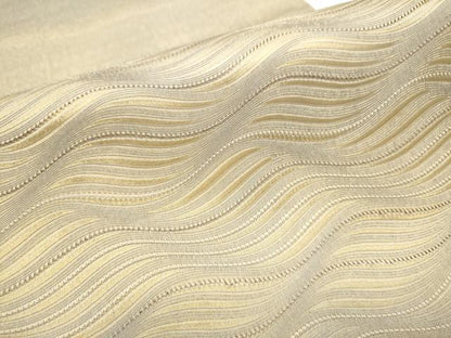 平和屋着物●太鼓柄袋帯 よろけ縞 金糸 正絹 逸品 CABC5557hy