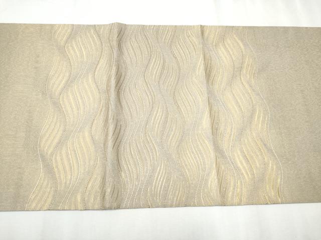 平和屋着物●太鼓柄袋帯 よろけ縞 金糸 正絹 逸品 CABC5557hy