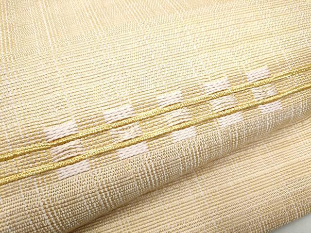 平和屋着物●太鼓柄袋帯 横段文 金糸 正絹 逸品 CABC5558hy