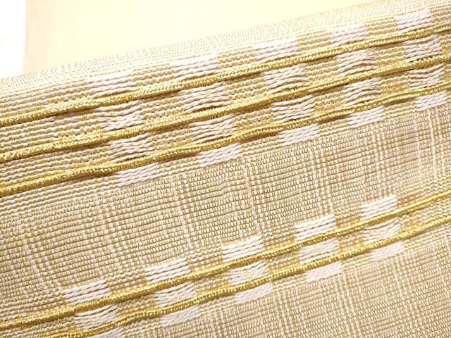 平和屋着物●太鼓柄袋帯 横段文 金糸 正絹 逸品 CABC5558hy