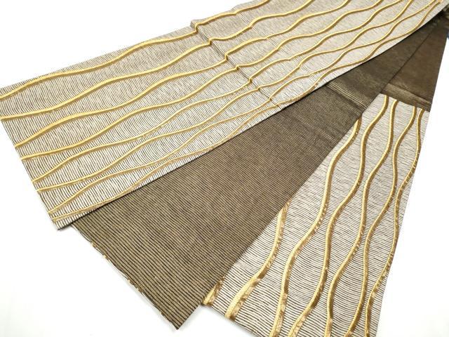 平和屋着物●六通柄袋帯 立涌文 金糸 正絹 逸品 CABC5560hy