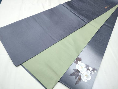 平和屋着物●京の匠日展作家 丹下雄介 太鼓柄袋帯 枝牡丹 金彩 正絹 逸品 CABC5563hy
