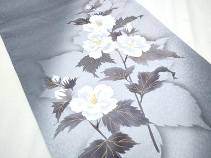 平和屋着物●京の匠日展作家 丹下雄介 太鼓柄袋帯 枝牡丹 金彩 正絹 逸品 CABC5563hy