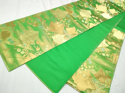 平和屋着物●西陣 川島織物 六通柄 本袋帯 破れ色紙文 金糸 正絹 逸品 CABC5564hy