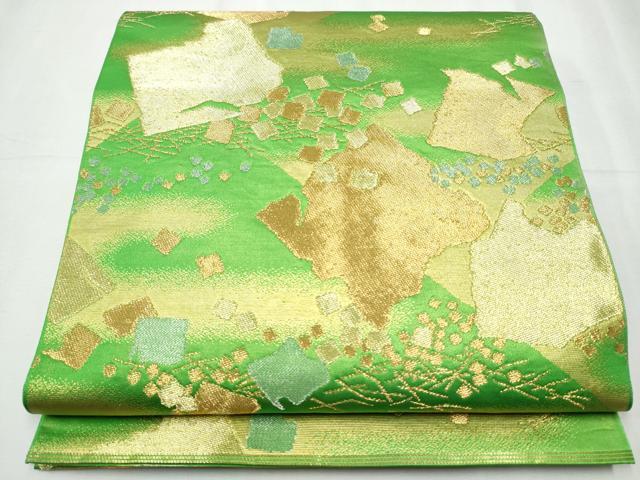 平和屋着物●西陣 川島織物 六通柄 本袋帯 破れ色紙文 金糸 正絹 逸品 CABC5564hy