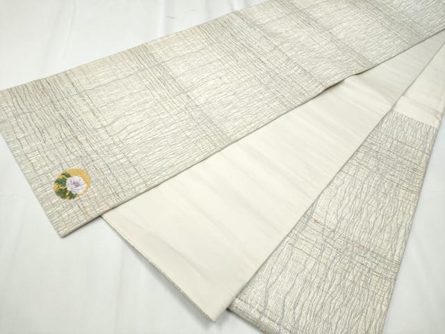 平和屋着物●六通柄袋帯 霞文 金銀糸 正絹 逸品 CABC5573hy