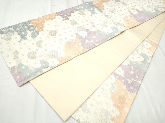 平和屋着物●西陣 六通柄袋帯 有職唐織 菊尽くし 金銀糸 正絹 逸品 CABC5577hy