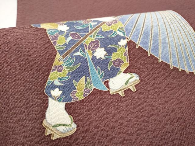平和屋着物●友禅作家 茂野大生 太鼓柄袋帯 童子遊び 金彩 正絹 逸品 CABC5581hy