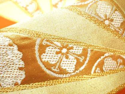 平和屋着物●西陣 川島織物 六通柄 本袋帯 桧扇鳳凰花丸文 金銀糸 正絹 逸品 未使用 CABC5584hy