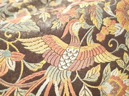 平和屋着物●老舗織元 泰生織物 六通柄袋帯 唐織 鳳凰更紗花文 本金漆箔 正絹 逸品 CABC5600hy