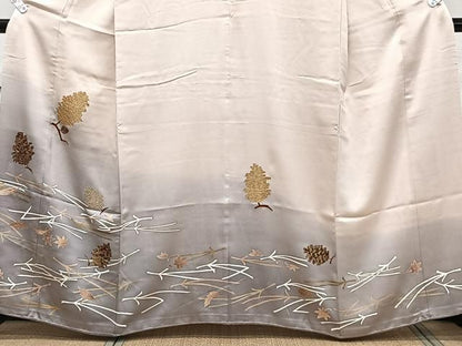 平和屋着物■豪華色留袖　吹き寄せ文　松ぼっくり　暈し染め　金彩　正絹　逸品　CABC5657xi