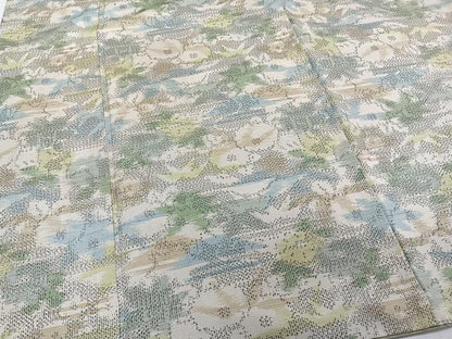 平和屋着物■上質な紬　草花文　正絹　逸品　CABC5660xi