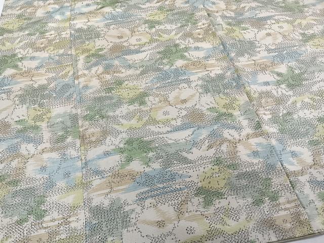 平和屋着物■上質な紬　草花文　正絹　逸品　CABC5660xi