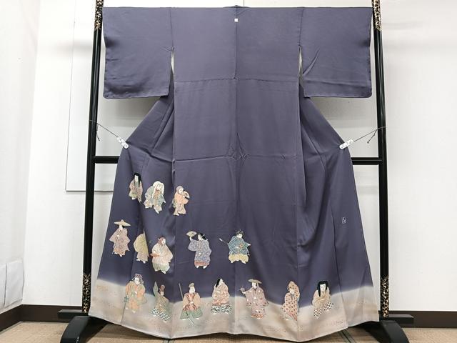 平和屋着物●染色作家 おだに武士 色留袖 人物文 暈し染め 金彩 正絹 逸品 CABC5666xi