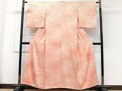 平和屋着物■上質な小紋　花青海波地紋　暈し染め　正絹　逸品　CABC5671xi