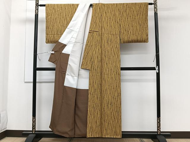 平和屋着物■上質な小紋 松葉文 正絹 逸品 未使用 CABC5685xi