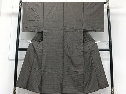 平和屋着物■男性　紬　横段文　正絹　逸品　CABC5699xi