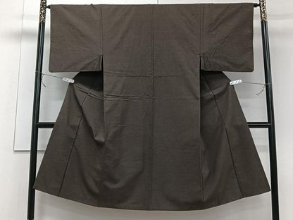 平和屋着物■男性 紬 黒茶色 正絹 逸品 未使用 CABC5713xi
