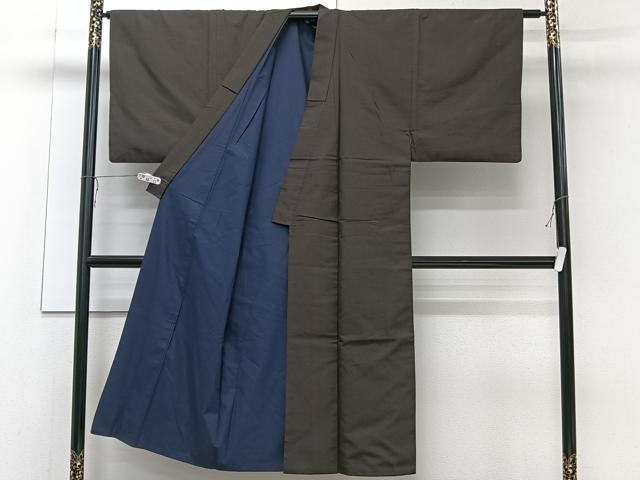 平和屋着物■男性　紬　赤墨色　正絹　逸品　CABC5722xi