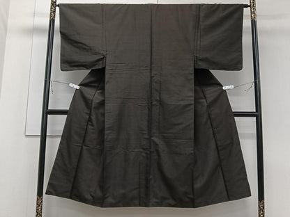 平和屋着物■男性　紬　赤墨色　正絹　逸品　CABC5723xi