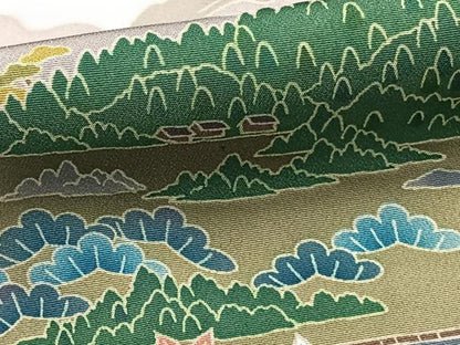 平和屋着物■豪華黒留袖　友禅　作家物　風景文　正絹　逸品　CABC5729xi