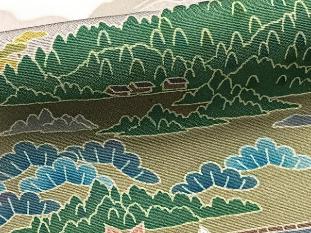 平和屋着物■豪華黒留袖　友禅　作家物　風景文　正絹　逸品　CABC5729xi