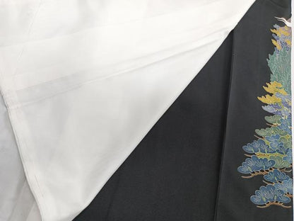 平和屋着物■豪華黒留袖　友禅　作家物　風景文　正絹　逸品　CABC5729xi