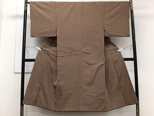 平和屋着物■男性　紬　縞　正絹　逸品　CABC5745xi