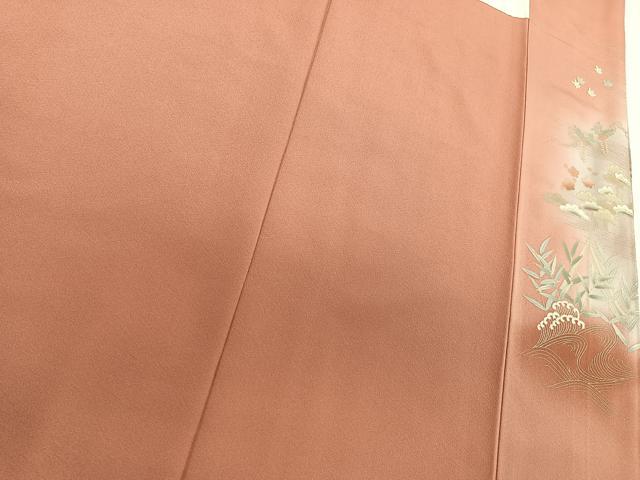 平和屋着物■訪問着 刺繍 松梅文 暈し染め 金彩 正絹 逸品 CABC5748xi