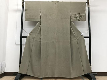 平和屋着物■上質な色無地 ゑリ善扱い 肥後煤竹色 正絹 逸品 CABC5755xi