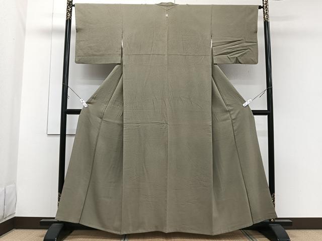 平和屋着物■上質な色無地 ゑリ善扱い 肥後煤竹色 正絹 逸品 CABC5755xi