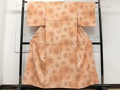 平和屋着物■上質な小紋 更紗花文 暈し染め 正絹 逸品 CABC5765xi