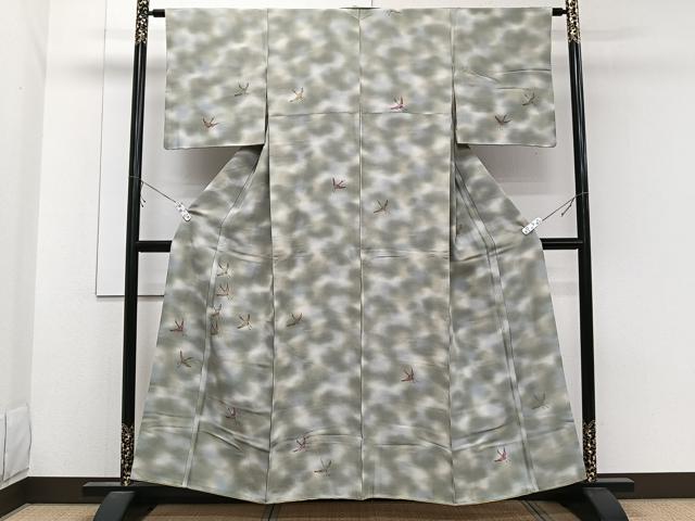 平和屋着物■訪問着 飛鶴文 暈し染め 正絹 逸品 CABC5766xi