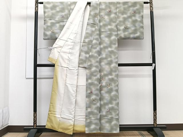 平和屋着物■訪問着 飛鶴文 暈し染め 正絹 逸品 CABC5766xi