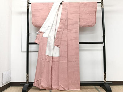 平和屋着物■無地絵羽訪問着 吉祥地紋 紅梅色 大丸扱い 正絹 逸品 未使用 CABC5767xi