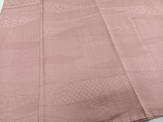 平和屋着物■無地絵羽訪問着 吉祥地紋 紅梅色 大丸扱い 正絹 逸品 未使用 CABC5767xi