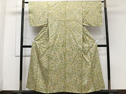 平和屋着物■上質な小紋 草葉文 正絹 逸品 CABC5772xi