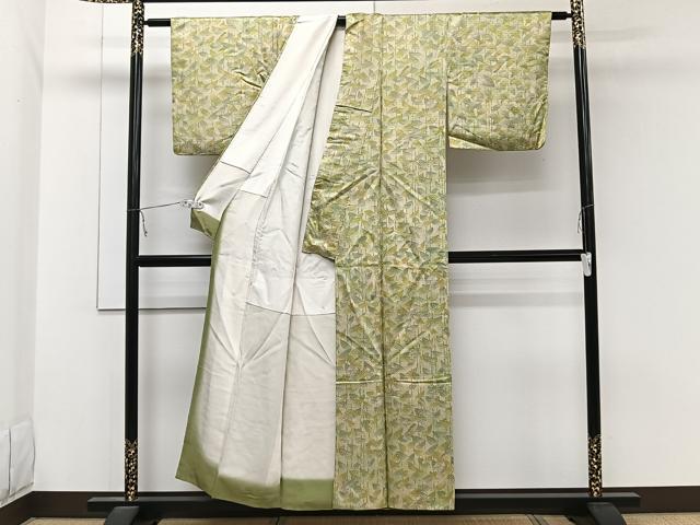 平和屋着物■上質な小紋 草葉文 正絹 逸品 CABC5772xi