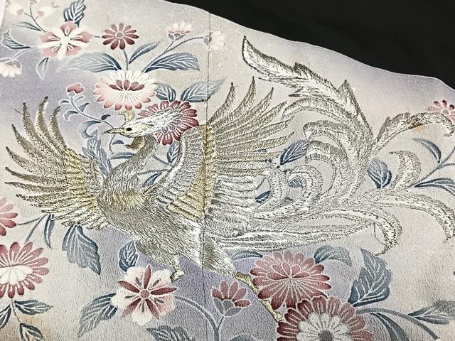 平和屋着物■豪華黒留袖 刺繍 鳳凰花文 正絹 逸品 CABC5787xi