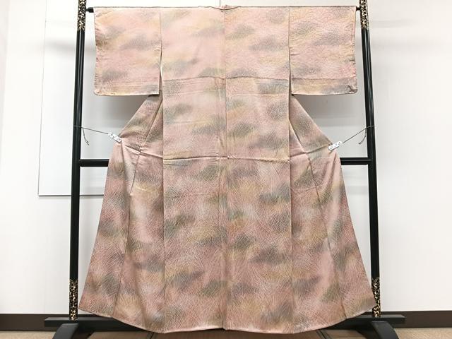 平和屋着物■上質な小紋 草花文 暈し染め 正絹 逸品 未使用 CABC5799xi