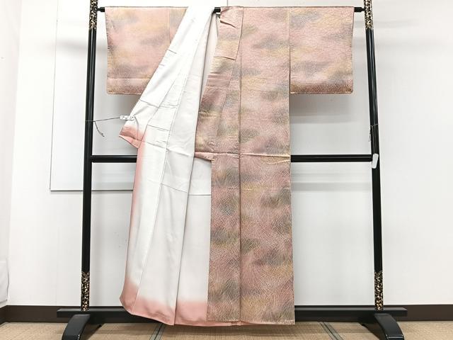 平和屋着物■上質な小紋 草花文 暈し染め 正絹 逸品 未使用 CABC5799xi